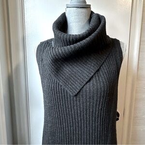 Brochu Walker Cashmere-Wool Long Knit Vest Charcoal